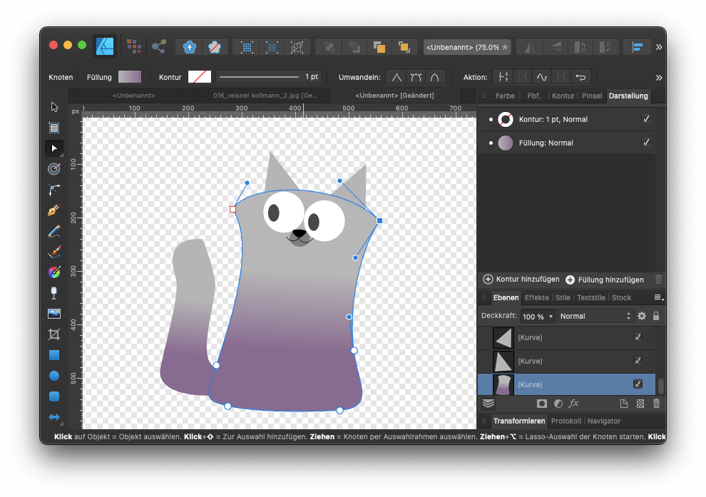 Screenshot des Grafikprogramms Affinity Designer